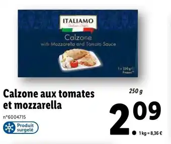 Calzone aux tomates et mozzarella