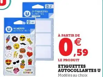 Etiquettes autocollantes u