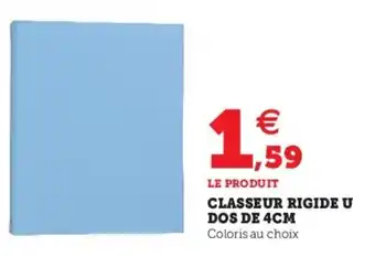 Hyper U Classeur rigide u dos de 4cm offre