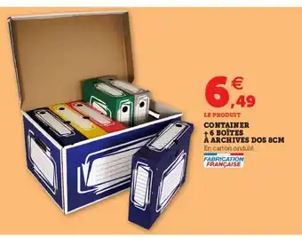 Hyper U Containes + 6 boîtes à archives dos 8cm offre