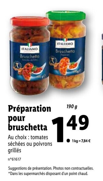 Lidl Préparation pour bruschetta offre