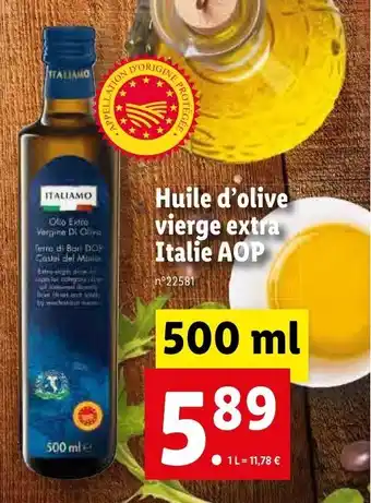 Lidl Huile d'olive vierge extra Italie AOP offre