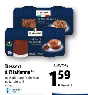 Lidl Dessert à l'italienne (3) offre