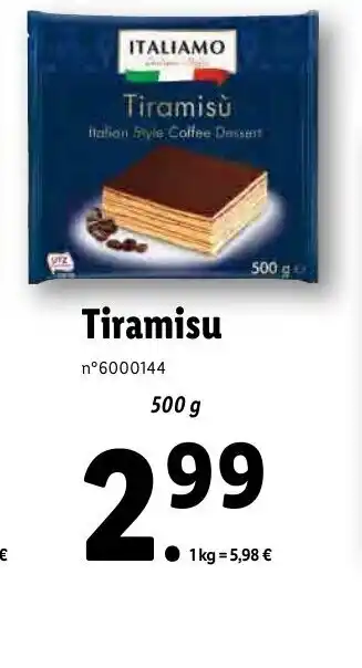 Lidl Tiramisù offre