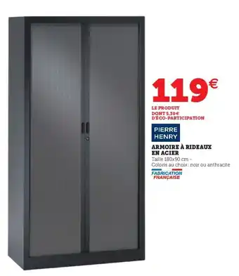 Hyper U Armoire à rideaux en acier offre
