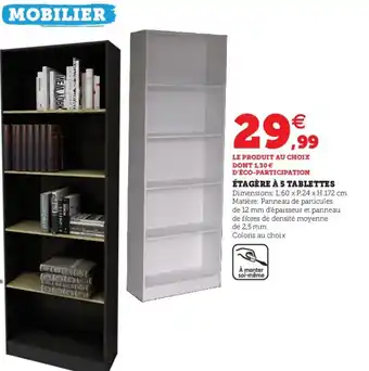 Hyper U Étagère à 5 tablettes offre