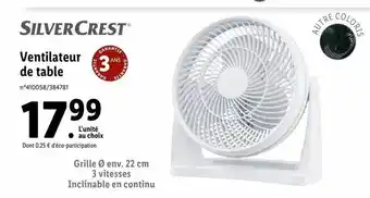 Lidl Ventilateur offre