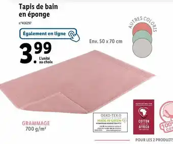 Lidl Tapis de bain offre