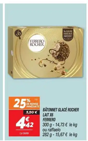 Batonnet glace rocher lait x6 ferrero