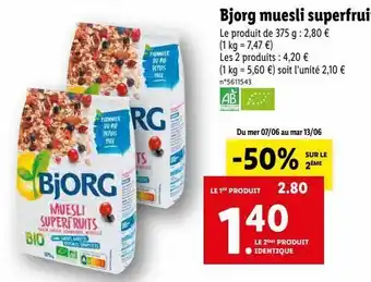 Lidl Muesli bjorg offre