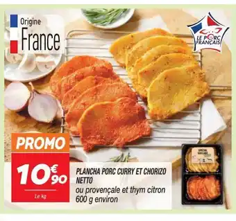 Plancha porc curry et chorizo netto