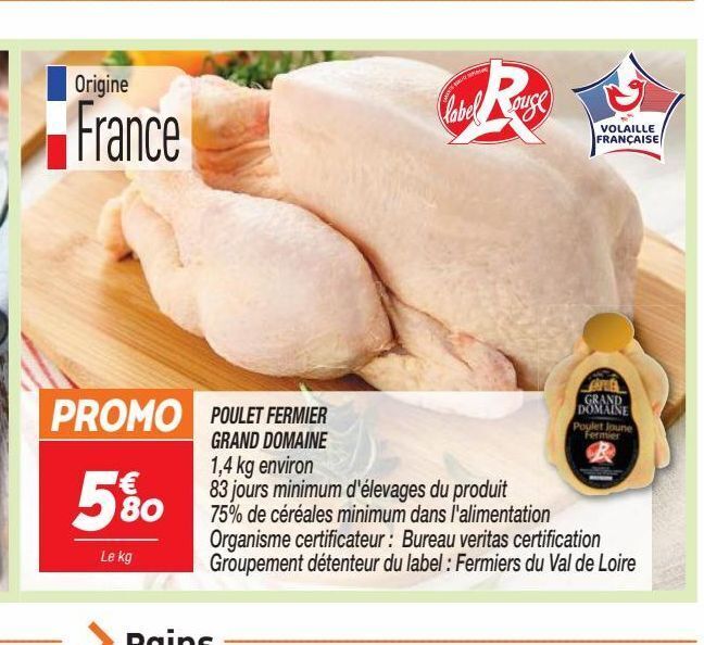 Netto Poulet fermier grand domaine offre