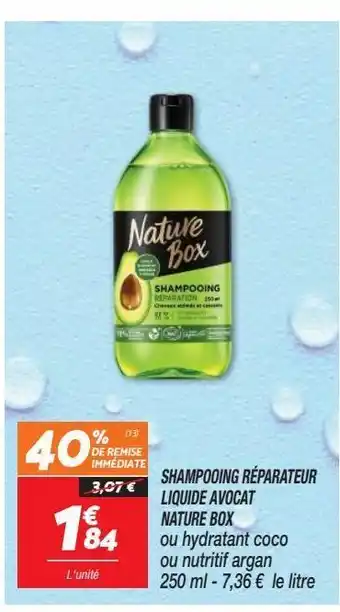 Netto Shampoing réparateur liuqide avocat nature box offre