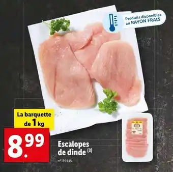 Lidl Escalopes de dinde offre