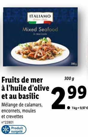 Lidl Fruits de mer offre