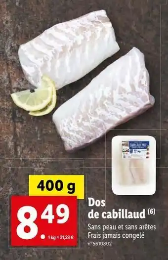 Lidl Cabillaud offre