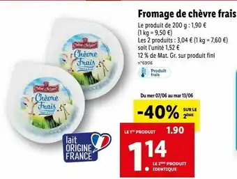 Lidl Fromage de chèvres offre
