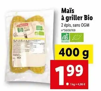 Lidl Maïs grillé offre