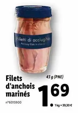 Lidl Filets d'anchois offre