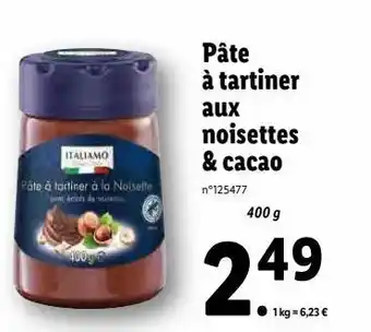 Lidl Pâte à tartiner aux noisettes offre
