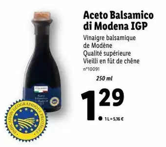 Lidl Vinaigre balsamique offre