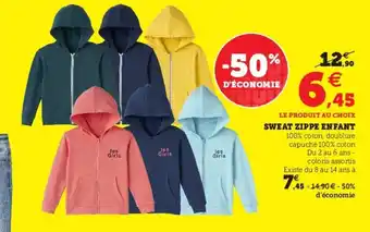 Hyper U Sweat zippe enfant offre
