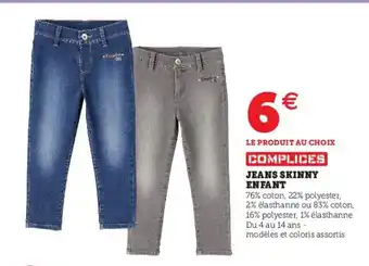 Hyper U Jeans skinny enfant offre