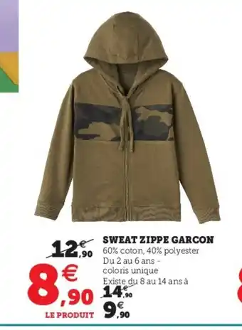 Sweat zippe garcon