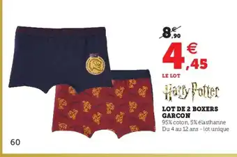Hyper U Lot de 2 boxers garcon offre