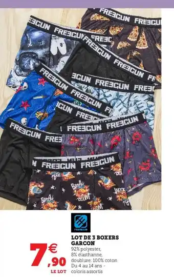 Hyper U Lot de 3 boxers garcon offre