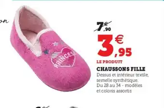 Hyper U Chaussons fille offre