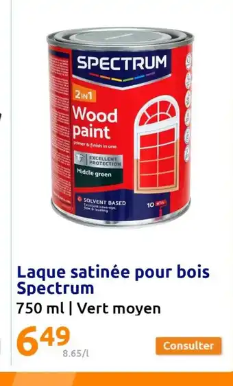 Action Laque satinée pour bois Spectrum offre