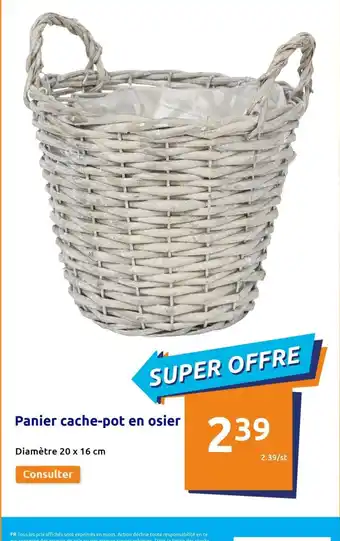 Action Panier cache-pot en osier offre
