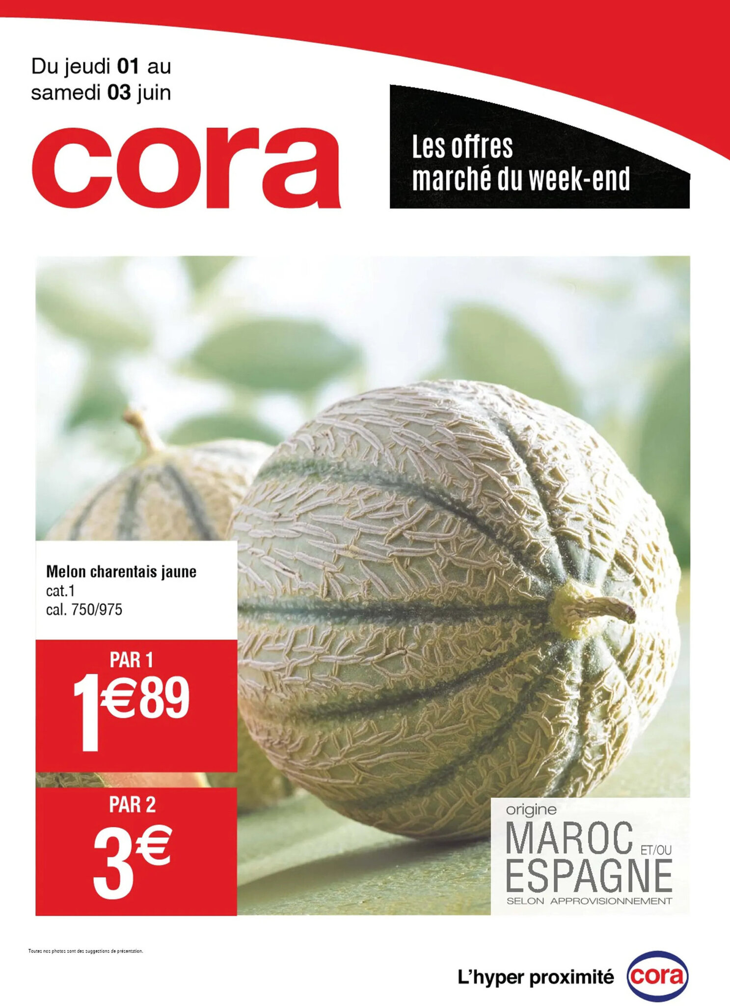 Cora Melon charentais jaune cat.1 cal. 750/975 offre