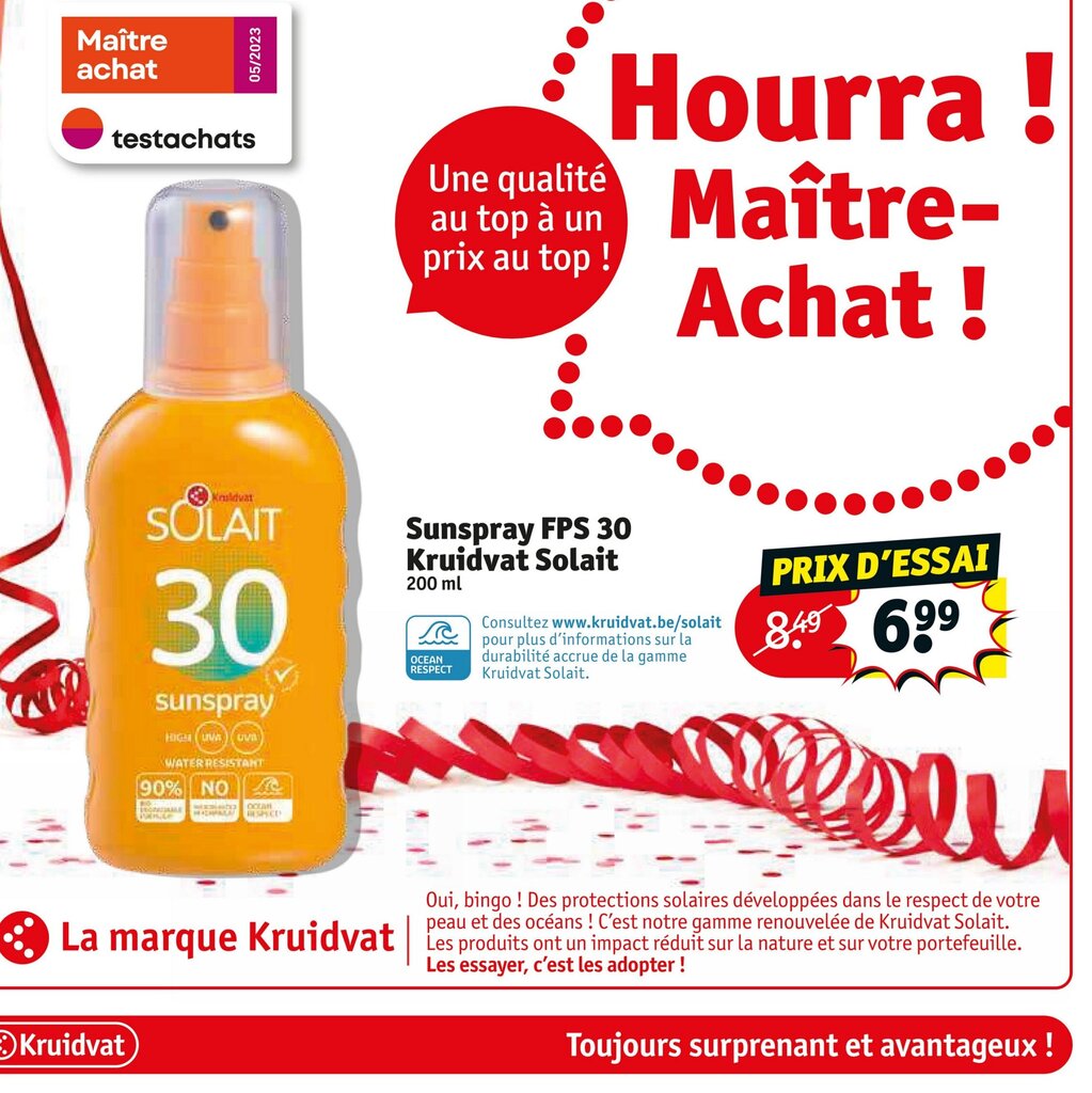 Promo Sunspray FPS 30 Kruidvat Solait chez Kruidvat