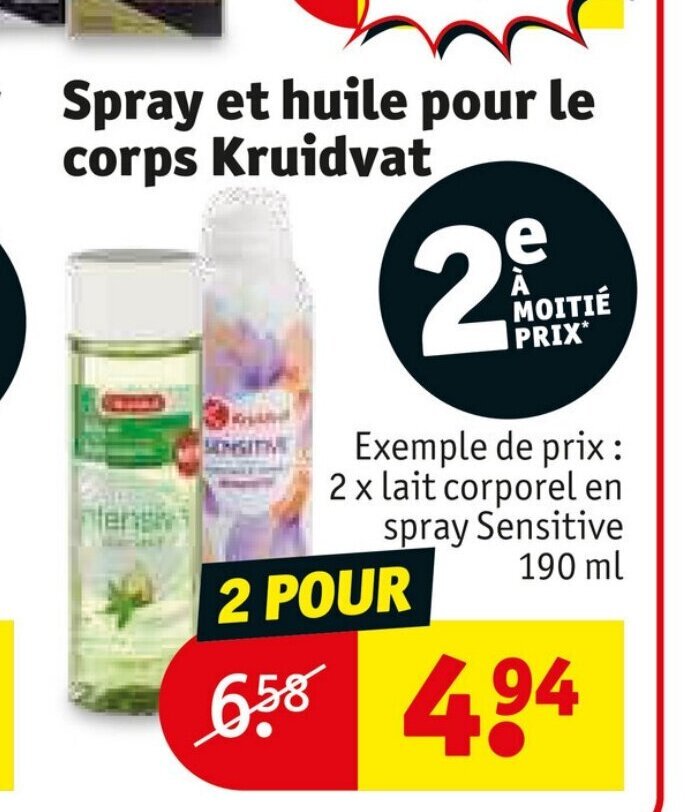 Kruidvat Spray et huile pour le corps Kruidvat offre