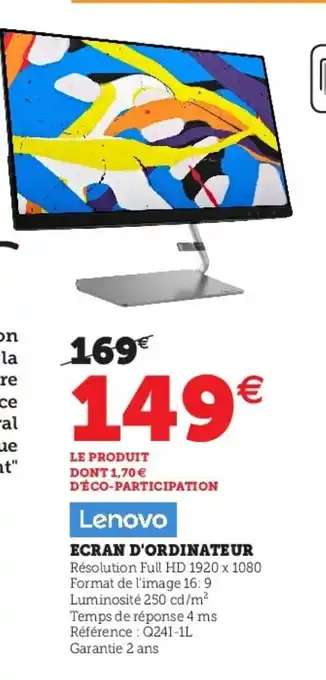 Hyper U Ecran d'Ordinateur offre
