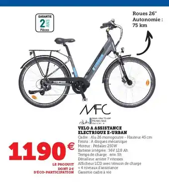 Promo Velo a Assistance Electrique E Urban chez Hyper U