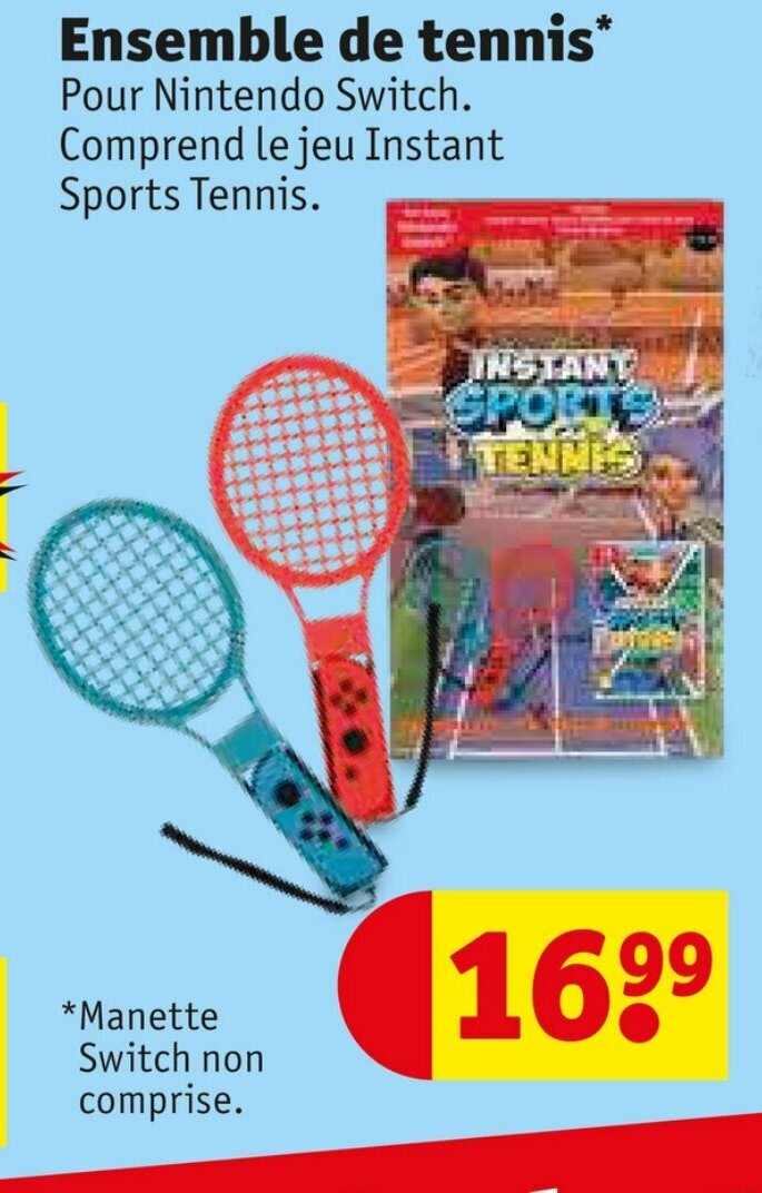 Kruidvat Ensemble de tennis* Pour Nintendo Switch. Comprend le jeu Instant Sports Tennis. offre