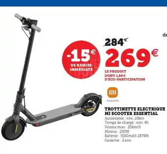 Hyper U Trottinette Electrique Mi Scooter Essential offre