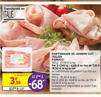 Intermarché Hyper CHIFFONNADE DE JAMBON CUIT ITALIEN FIORUCCI offre
