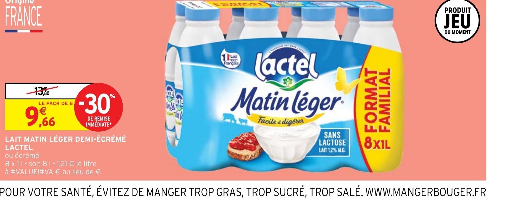 Intermarché Hyper LAIT MATIN LÉGER DEMI-ÉCRÉMÉ offre