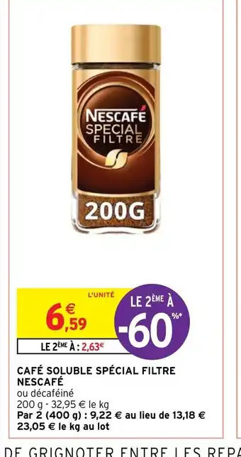 Intermarché Hyper CAFÉ SOLUBLE SPÉCIAL FILTRE NESCAFÉ offre