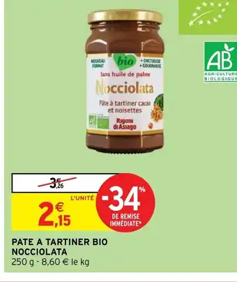 Intermarché Hyper PATE A TARTINER BIO NOCCIOLATA offre