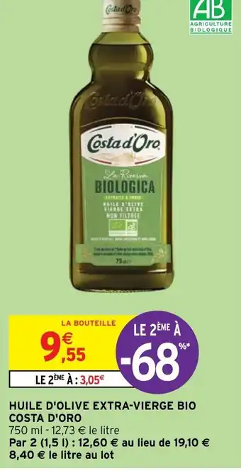 Intermarché Hyper HUILE D'OLIVE EXTRA-VIERGE BIO COSTA D'ORO offre