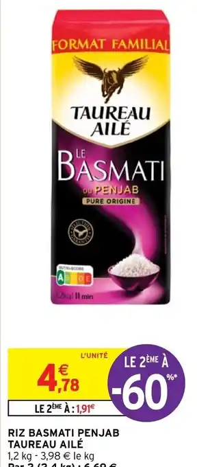 Intermarché Hyper RIZ BASMATI PENJAB TAUREAU AILÉ offre