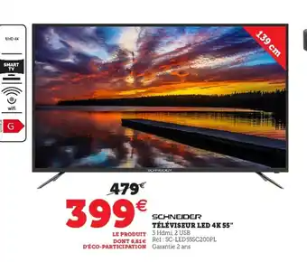 Hyper U Téléviseur Led 4K 55 offre