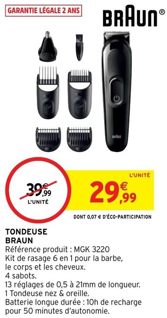 Intermarché Hyper TONDEUSE BRAUN offre