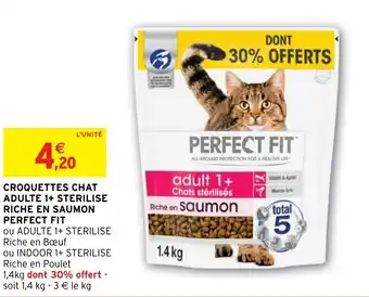 Intermarché Hyper CROQUETTES CHAT ADULTE 1+ STERILISE RICHE EN SAUMON PERFECT FIT offre