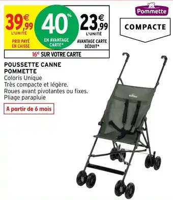 POUSSETTE CANNE POMMETTE